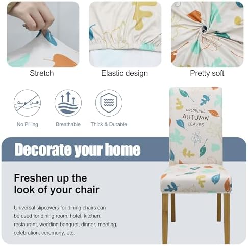 Dining Chair Covers, Stretch Seat Covers, Washable Furniture Protector - Image 3
