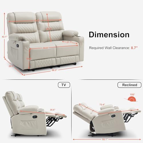 MCombo 56 in Reclining Loveseat Recliner - Image 3