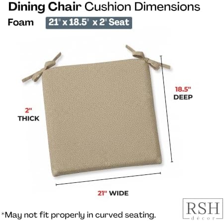 RSH DECOR Foam Chair Cushions Set of 2 | 21x18.5x2 | All-Weather Rectangular - Image 3