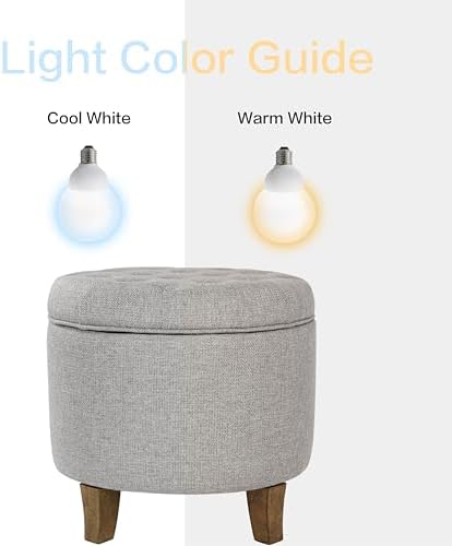 HomePop 19" Button Tufted Round Storage Ottoman - Image 7