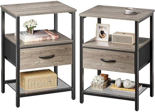 Huuger Nightstand Set of 2, Night Stand by Huuger
