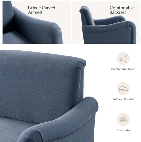 EcoHarbor Living 50.5" Mid-Century Modern Couch, Upholstered Sofa - Image 6
