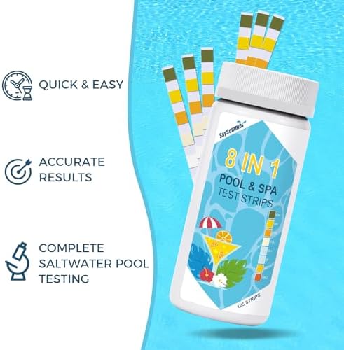 Salt-Water Pool Test Strips Kit: 125 Counts 8-in-1 - Image 4