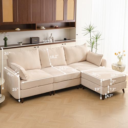 Rexulqo 104'' Modular Sectional Sofa - Image 6