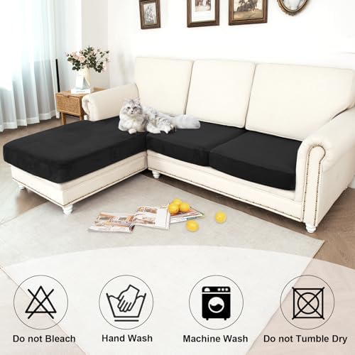 NAISI Waterproof Couch Cushion Covers Thick Velvet Fabric Washable Sofa - Image 6