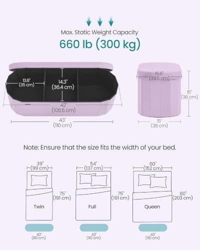 SONGMICS Folding Ottoman with Storage, Oval Bench, Velvet Fabric - Image 2