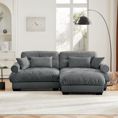 94" Modular Sectional Sofa, Velvet Upholstered Couches - Image 4
