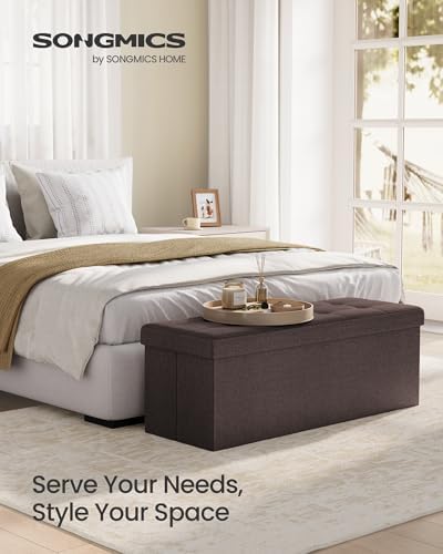 SONGMICS 43.3 Inches Folding Storage Ottoman Bench, Load 660 lb - Image 4
