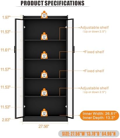 Dystler 5-Tier Display Cabinet - Image 2