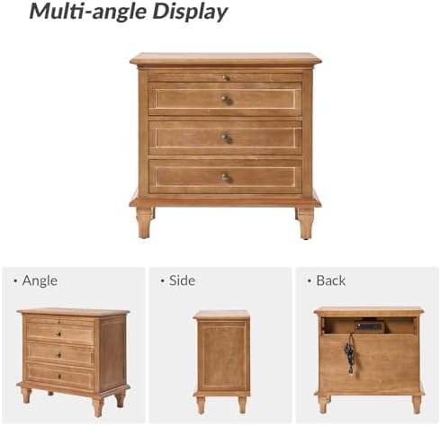 HULALA HOME Farmhouse 3 Drawer End Table - Image 7