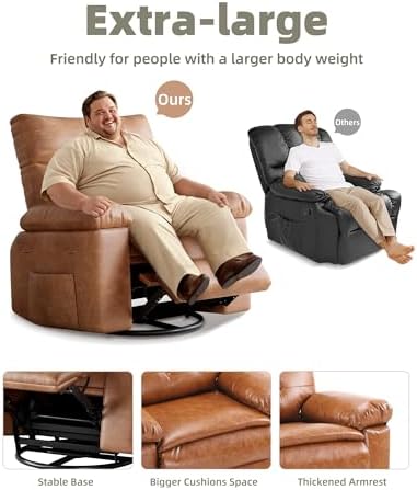 GarveeHome Oversized Leather Recliner Chair - Image 3