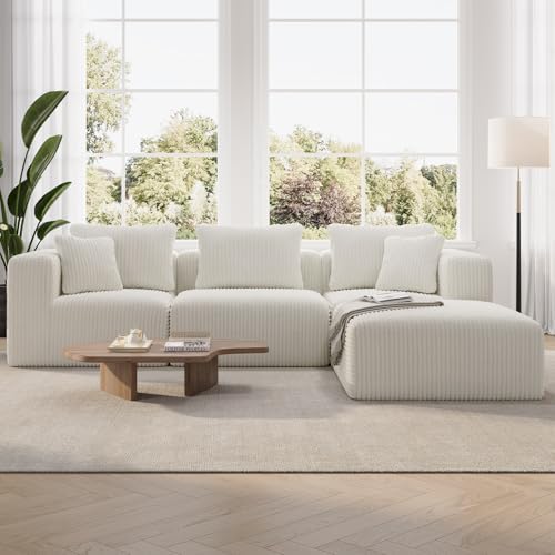 Novilla 106" Modular Sectional Sofa, L Shape Convertible Sectional Couch by Novilla