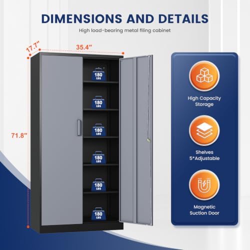 Yizosh Metal Storage Cabinet - Image 3