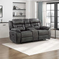 Homelegance Reclining Loveseat, Polished Microfiber Manual Double Recliner by Homelegance