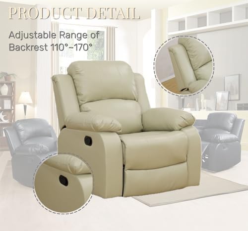 Leather Recliner Chair for Living Room Furniture Set, Wall Hugger Single - Image 3