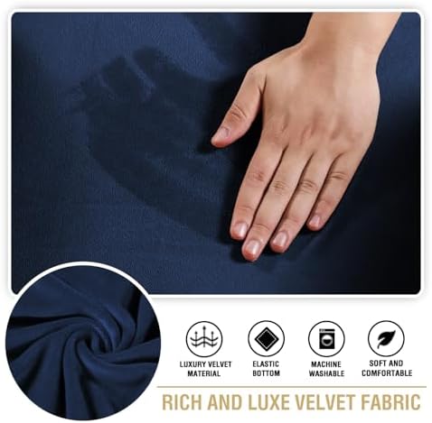 H.VERSAILTEX Stretch Velvet 3 Piece T Cushion Sofa Slipcovers Individually Sofa - Image 5