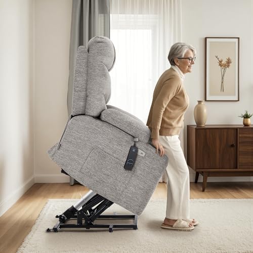 MCombo Power Lift Recliner Elderly, Fabric R7289 - Image 2