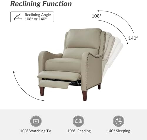 HULALA HOME Genuine Leather Recliner Chair - Image 3