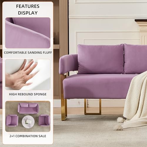 YISHENG Loveseat Sofa and 2 Accent Chairs, Comfy 3 Piece Sofa Couch - Image 6