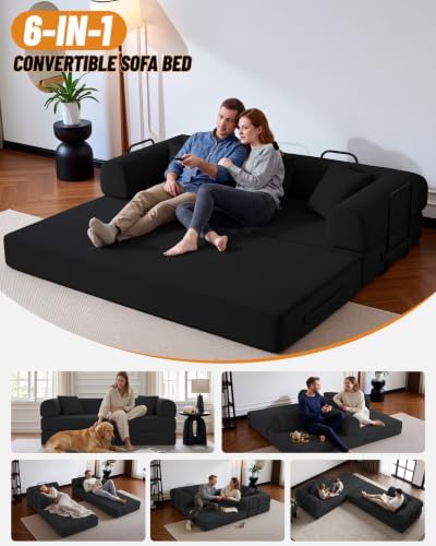 79" Sofa Bed, Convertible Futon Sofa, Boneless Couches - Image 3