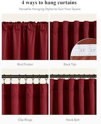 StangH Red Velvet Curtains Extra Long - Image 2