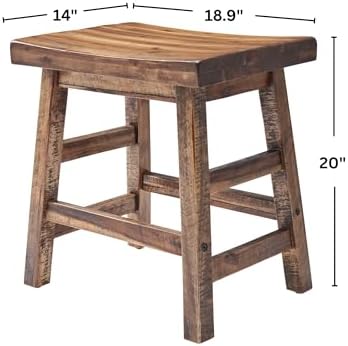 Alaterre Furniture Durango Solid Wood Rustic Single Bar Stool - Image 3