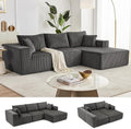 108" Boneless Couch with Chaise, Modular Sofa with Deep Seat by Weture