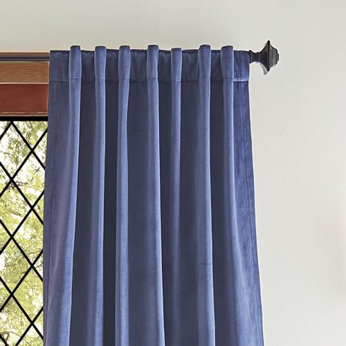 Martha Stewart Lucca Velvet Blackout Back Tab Window Curtain Panel Pair - Image 2