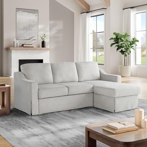 Serta Hawthorne 89.8" Slipcovered Convertible Sleeper Sofa Chaise, Queen Size by SertaDreamConvertibles