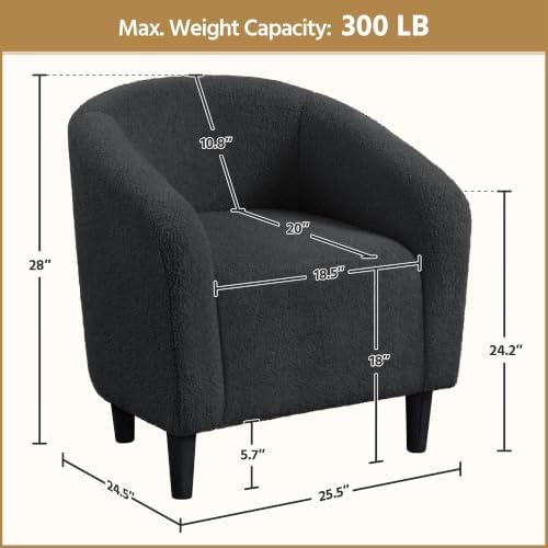 Yaheetech Compact Sherpa Accent Chairs Set of 2 - Image 3