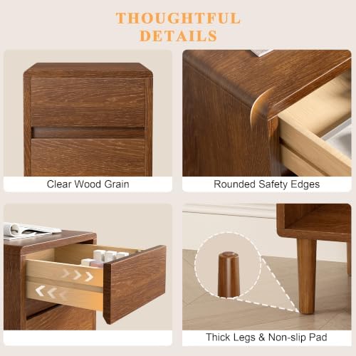 Narrow Nightstand 2 Drawers - Image 6