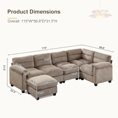 HAOMARKETS 115" Modular Sectional U Shaped Corner Sofa - Image 2