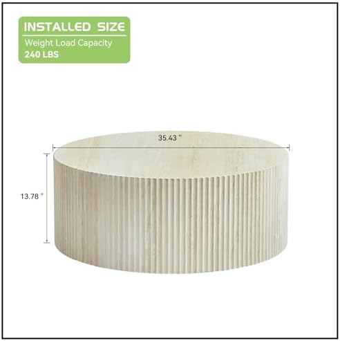 JUSTONE 35.4 Inch Round Coffee Table - Image 2