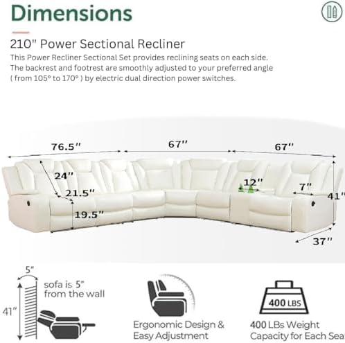 Power Recliner Sofa Sectional Sofa - Image 2