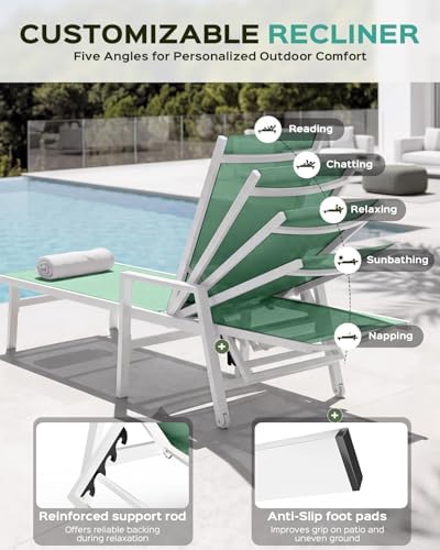 Patio Chaise Lounge Chair Outdoor - Image 3