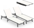 Ciokea Foldable Outdoor Lounge Chair Set of 2, No Assembly Aluminum Chaise by CIOKEA