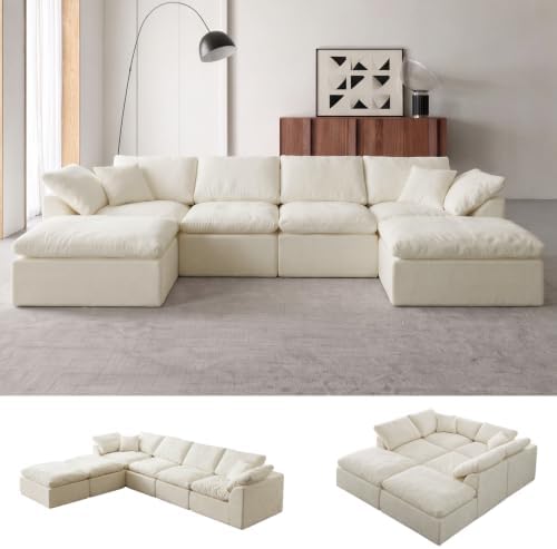 138" Boneless Cloud Couch Sectional by YEFLIXVRAU-HomeComfort