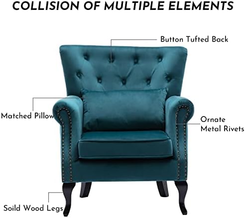 LZAREAL Accent Reading Arm Chairs Set of 2 - Image 5