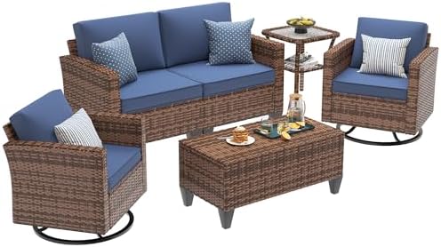 UDPATIO Patio Furniture Set, 5 Pieces Outdoor Wicker Furniture Set - Image 2