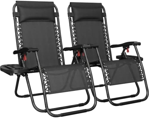 Yaheetech 26" Zero Gravity Recliners Adjustable Set of 2 by Yaheetech