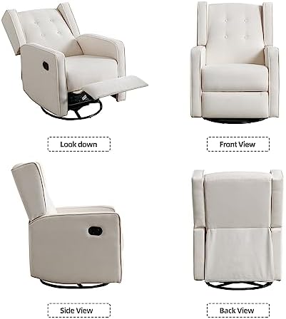 CANMOV Swivel Rocker Recliner Chair, Nursery Glider Chair, Nursery Rocking - Image 6