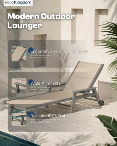 HDPE 5-Position Chaise Lounge Set of 4 - Image 6