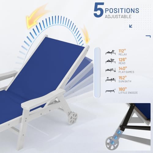 AreShark Patio Chaise Lounge Chair Set of 4 - Image 3