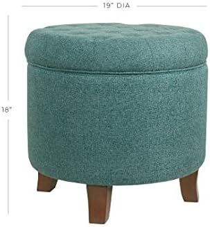HomePop by Kinfine Fabric Upholstered Round Storage Ottoman - Image 3