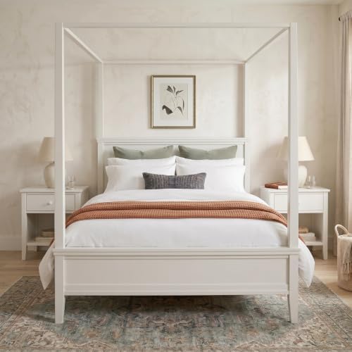 Merax White King Size Canopy Bed by Merax