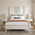 Merax White King Size Canopy Bed by Merax