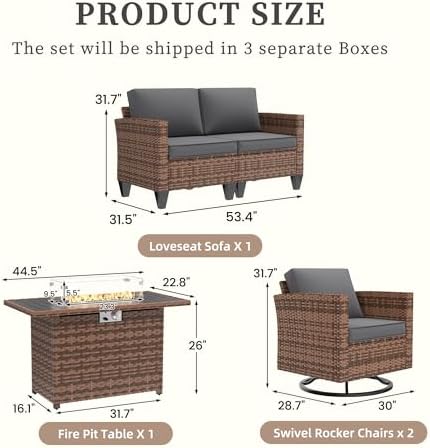 UDPATIO 5 Pieces Patio Furniture Set - Image 3