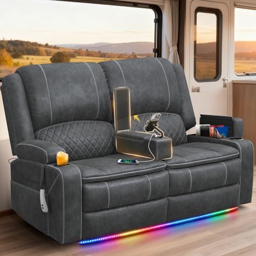 Power Loveseat Recliner Wall Hugger, Reclining Loveseat by MOSGAT
