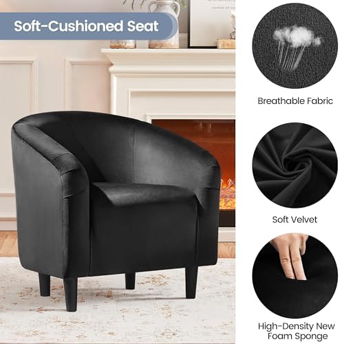 Yaheetech Compact Velvet Accent Chairs Set of 2 - Image 6