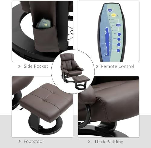 HOMCOM Massage Swivel Recliner Chair - Image 6